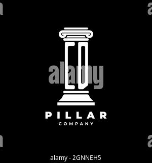 CD Monogram Logo Letter Pillars shape lawyer style vector, law firm company isolated in black background Stock Vector