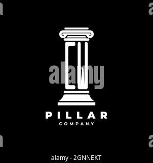 CW Monogram Logo Letter Pillars shape lawyer style vector, law firm company isolated in black background Stock Vector