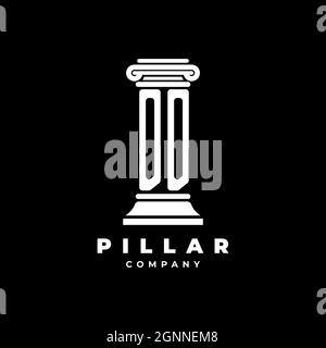 DD Monogram Logo Letter Pillars shape lawyer style vector, law firm company isolated in black background Stock Vector