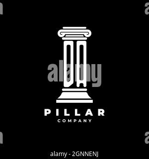 DA Monogram Logo Letter Pillars shape lawyer style vector, law firm company isolated in black background Stock Vector