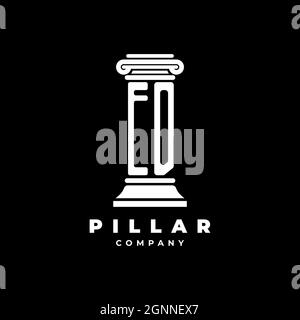 ED Monogram Logo Letter Pillars shape lawyer style vector, law firm company isolated in black background Stock Vector