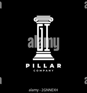 GI Monogram Logo Letter Pillars shape lawyer style vector, law firm company isolated in black background Stock Vector