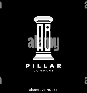 AB Monogram Logo Letter Pillars shape lawyer style vector, law firm company isolated in black background Stock Vector