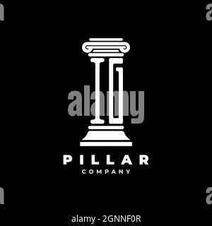 IG Monogram Logo Letter Pillars shape lawyer style vector, law firm company isolated in black background Stock Vector
