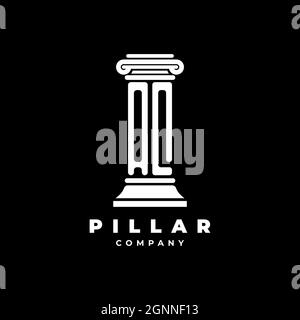 AQ Monogram Logo Letter Pillars shape lawyer style vector, law firm company isolated in black background Stock Vector