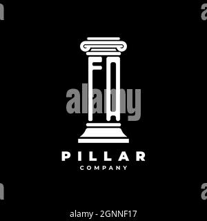 FA Monogram Logo Letter Pillars shape lawyer style vector, law firm company isolated in black background Stock Vector