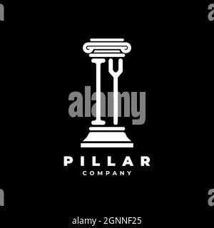IY Monogram Logo Letter Pillars shape lawyer style vector, law firm company isolated in black background Stock Vector