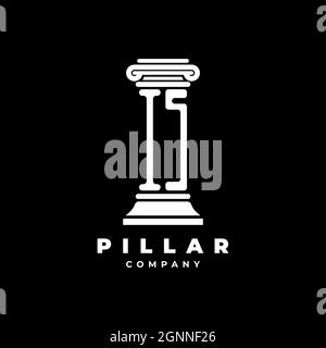 IS Monogram Logo Letter Pillars shape lawyer style vector, law firm company isolated in black background Stock Vector