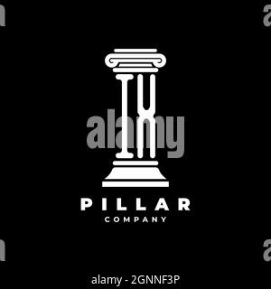 IX Monogram Logo Letter Pillars shape lawyer style vector, law firm company isolated in black background Stock Vector