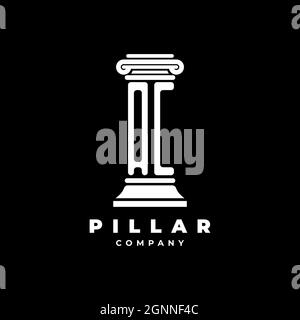 AC Monogram Logo Letter Pillars shape lawyer style vector, law firm company isolated in black background Stock Vector