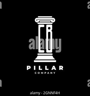 CB Monogram Logo Letter Pillars shape lawyer style vector, law firm company isolated in black background Stock Vector