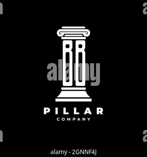 BB Monogram Logo Letter Pillars shape lawyer style vector, law firm company isolated in black background Stock Vector