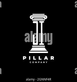 JI Monogram Logo Letter Pillars shape lawyer style vector, law firm company isolated in black background Stock Vector