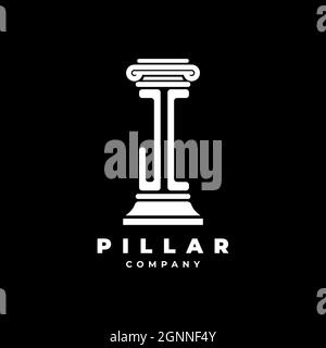JC Monogram Logo Letter Pillars shape lawyer style vector, law firm company isolated in black background Stock Vector