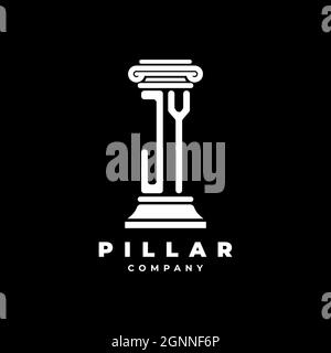 JY Monogram Logo Letter Pillars shape lawyer style vector, law firm company isolated in black background Stock Vector