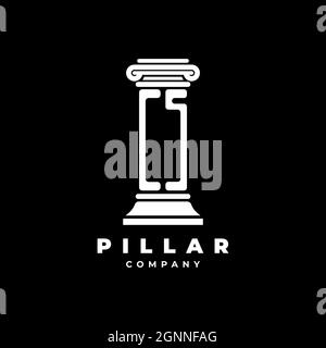 CS Monogram Logo Letter Pillars shape lawyer style vector, law firm company isolated in black background Stock Vector