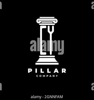 CY Monogram Logo Letter Pillars shape lawyer style vector, law firm company isolated in black background Stock Vector