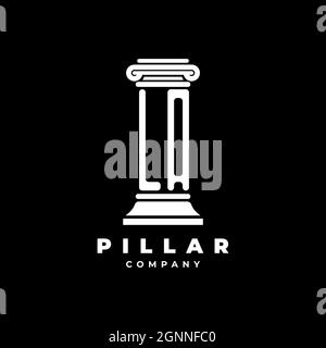 LA Monogram Logo Letter Pillars shape lawyer style vector, law firm company isolated in black background Stock Vector