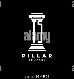 TS Monogram Logo Letter Pillars shape lawyer style vector, law firm company isolated in black background Stock Vector