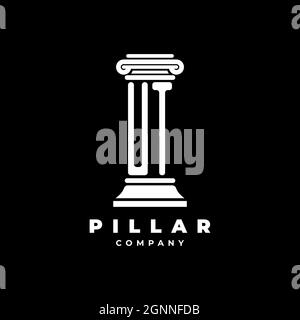 UT Monogram Logo Letter Pillars shape lawyer style vector, law firm company isolated in black background Stock Vector