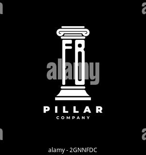 FB Monogram Logo Letter Pillars shape lawyer style vector, law firm company isolated in black background Stock Vector
