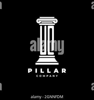 UQ Monogram Logo Letter Pillars shape lawyer style vector, law firm company isolated in black background Stock Vector