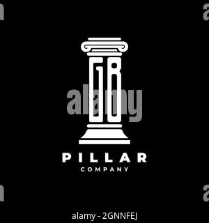 GB Monogram Logo Letter Pillars shape lawyer style vector, law firm company isolated in black background Stock Vector