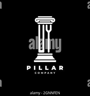 UY Monogram Logo Letter Pillars shape lawyer style vector, law firm company isolated in black background Stock Vector