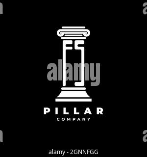 FS Monogram Logo Letter Pillars shape lawyer style vector, law firm company isolated in black background Stock Vector