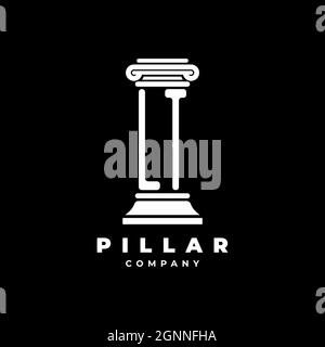 LT Monogram Logo Letter Pillars shape lawyer style vector, law firm company isolated in black background Stock Vector