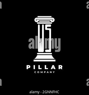 WS Monogram Logo Letter Pillars shape lawyer style vector, law firm company isolated in black background Stock Vector