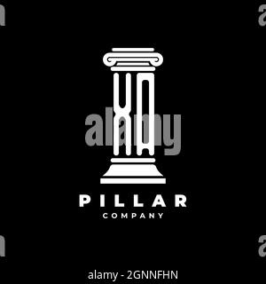 XA Monogram Logo Letter Pillars shape lawyer style vector, law firm company isolated in black background Stock Vector