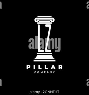 LZ Monogram Logo Letter Pillars shape lawyer style vector, law firm company isolated in black background Stock Vector