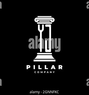 YJ Monogram Logo Letter Pillars shape lawyer style vector, law firm company isolated in black background Stock Vector