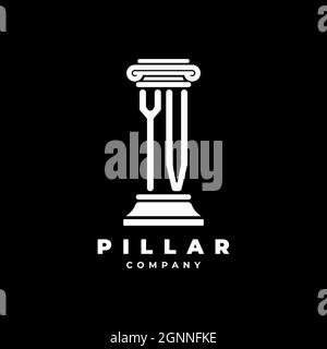 YV Monogram Logo Letter Pillars shape lawyer style vector, law firm company isolated in black background Stock Vector