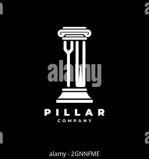 YW Monogram Logo Letter Pillars shape lawyer style vector, law firm company isolated in black background Stock Vector
