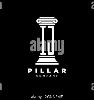 IJ Monogram Logo Letter Pillars shape lawyer style vector, law firm company isolated in black background Stock Vector