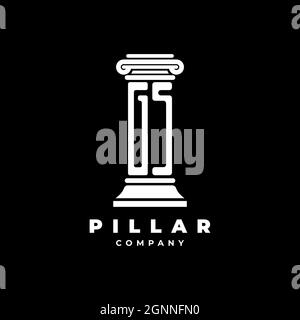 GS Monogram Logo Letter Pillars shape lawyer style vector, law firm company isolated in black background Stock Vector