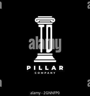 TD Monogram Logo Letter Pillars shape lawyer style vector, law firm company isolated in black background Stock Vector