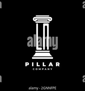 LN Monogram Logo Letter Pillars shape lawyer style vector, law firm company isolated in black background Stock Vector