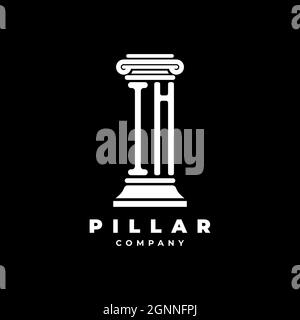 IH Monogram Logo Letter Pillars shape lawyer style vector, law firm company isolated in black background Stock Vector