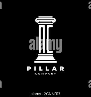 NC Monogram Logo Letter Pillars shape lawyer style vector, law firm company isolated in black background Stock Vector