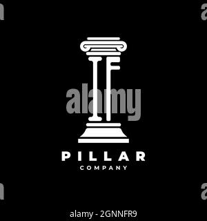 IF Monogram Logo Letter Pillars shape lawyer style vector, law firm company isolated in black background Stock Vector
