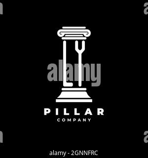 LY Monogram Logo Letter Pillars shape lawyer style vector, law firm company isolated in black background Stock Vector