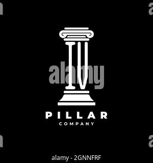 IV Monogram Logo Letter Pillars shape lawyer style vector, law firm company isolated in black background Stock Vector