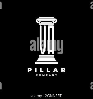 VA Monogram Logo Letter Pillars shape lawyer style vector, law firm company isolated in black background Stock Vector