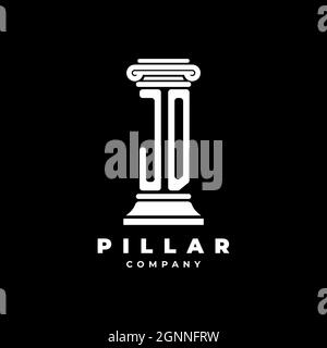 JD Monogram Logo Letter Pillars shape lawyer style vector, law firm company isolated in black background Stock Vector