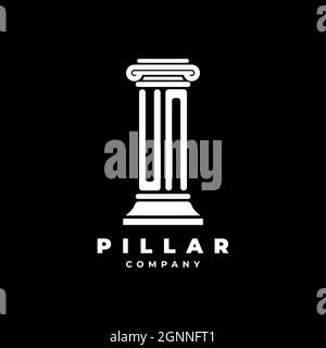 UN Monogram Logo Letter Pillars shape lawyer style vector, law firm company isolated in black background Stock Vector