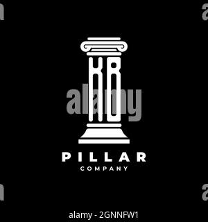 KB Monogram Logo Letter Pillars shape lawyer style vector, law firm company isolated in black background Stock Vector