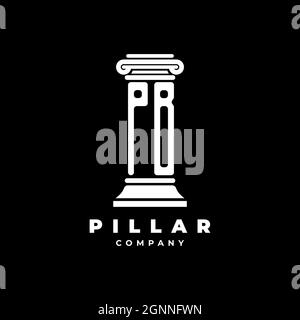 PB Monogram Logo Letter Pillars shape lawyer style vector, law firm company isolated in black background Stock Vector